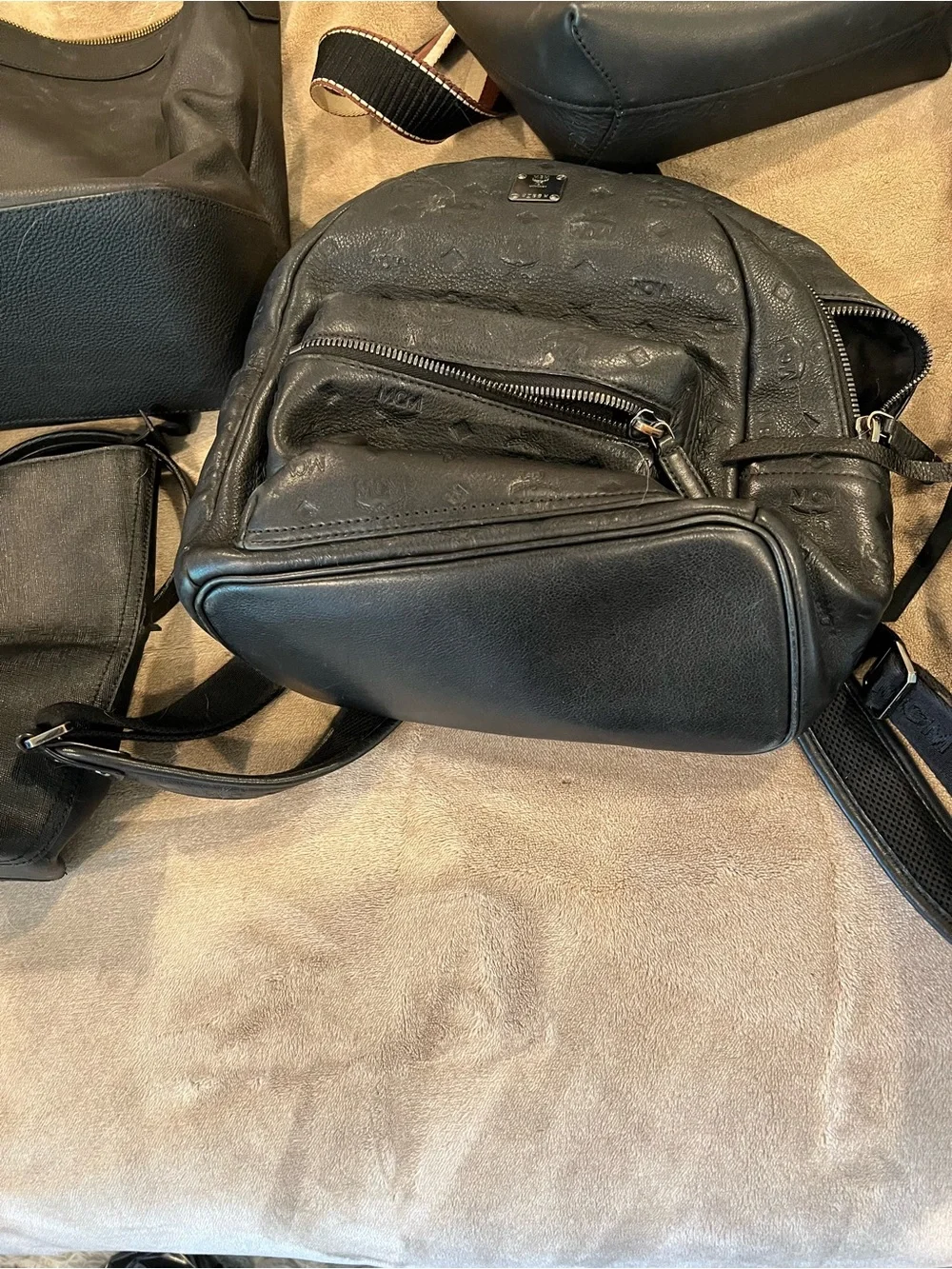 Tumi Black Nylon Crossbody Messenger Bag with Front Zip Pockets